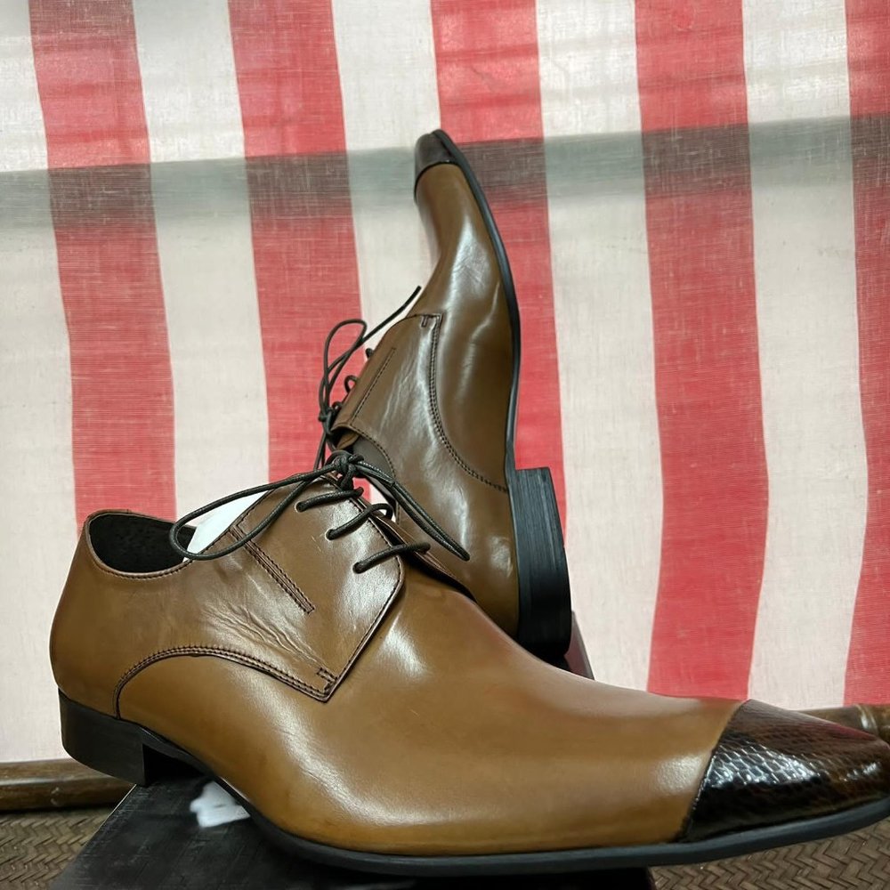 NWB Encore by Fiesso Leather Shoes Sz 13 FI3105 brown